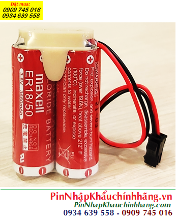 Maxell 2ER18/50 (2viên kết đôi), Pin nuôi nguồn PLC Maxell 2ER18/50 lithium 3.6v 7300mAh /Xuất xứ NHẬT